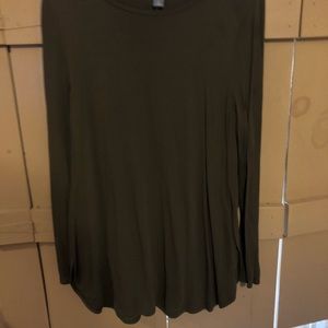 Old Navy Olive Green Long Sleeve Split Tunic